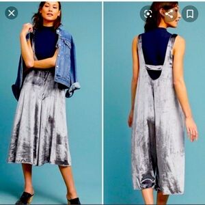 NWT Maeve Purple Velvet wide leg jumpsuit size large